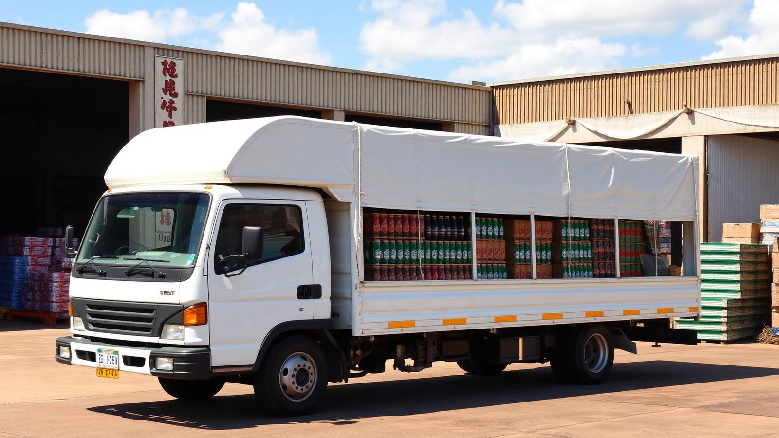 Rinnechem delivery truck loaded with beverages