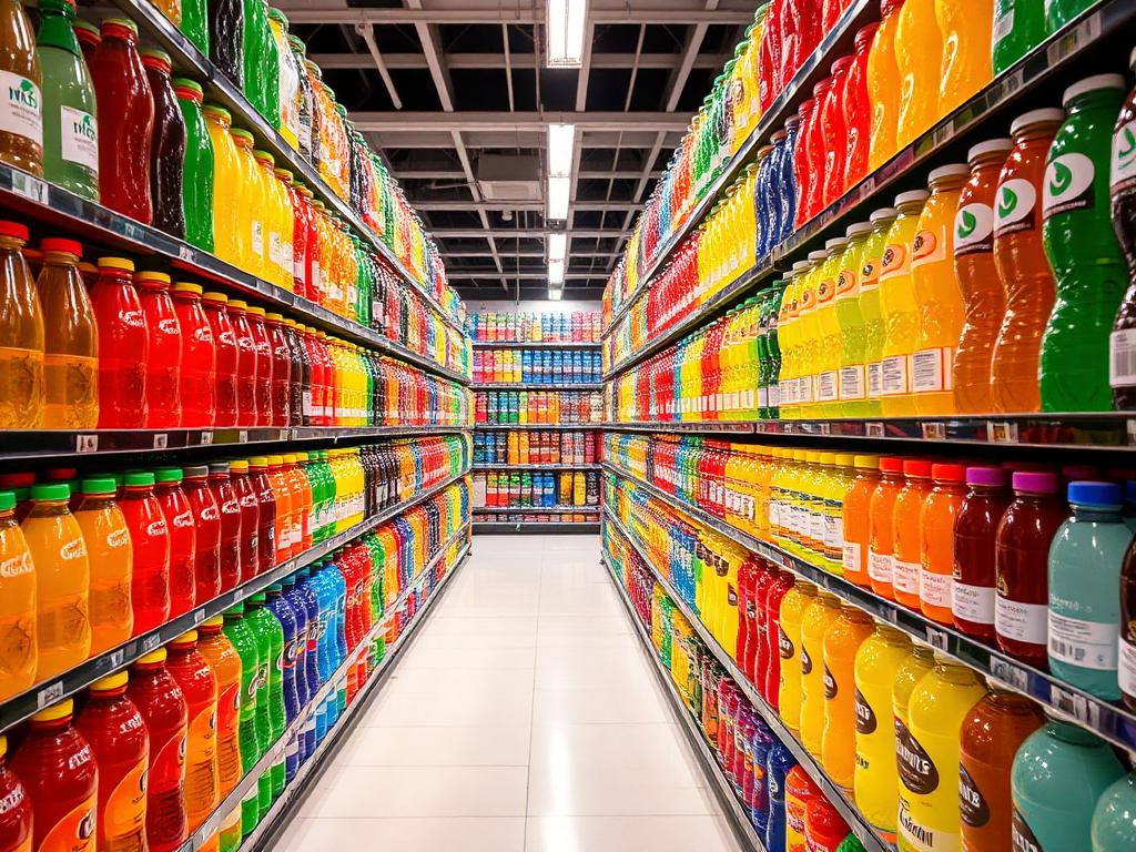 Colorful soft drink retail display